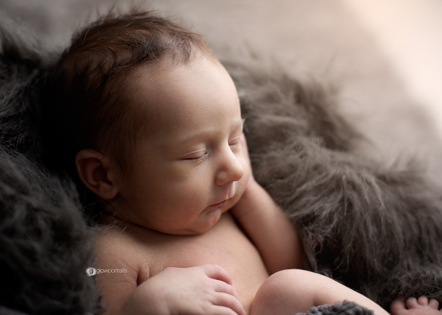 side profile of newborn baby